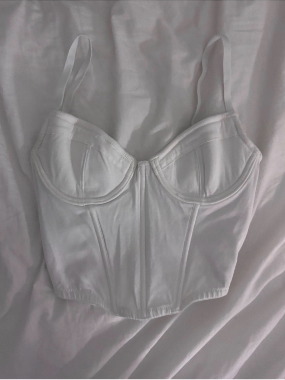 Garage White Corset Going Out Top Bustier Crop Top